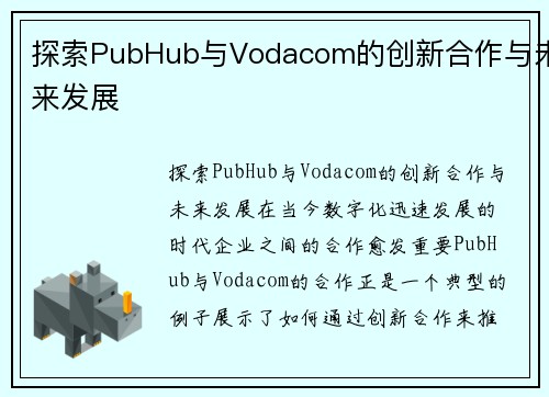 探索PubHub与Vodacom的创新合作与未来发展